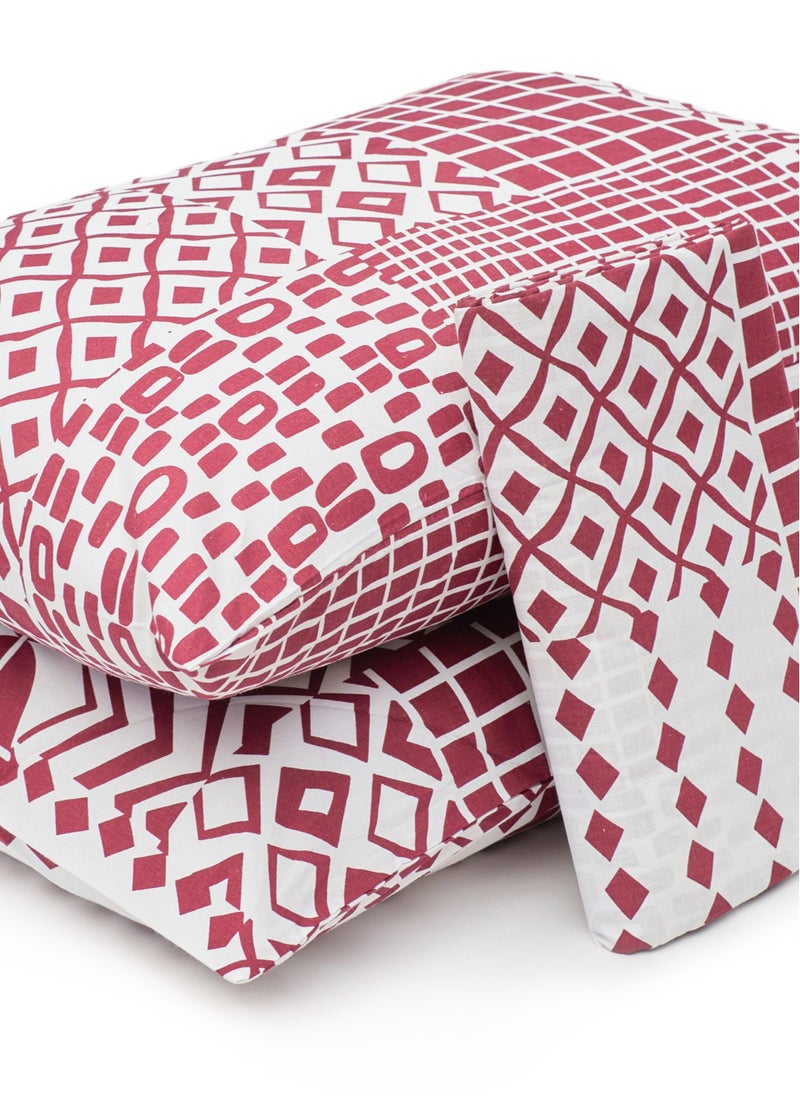 Home of linens طقم سرير مطبوع - 3 قطع لسرير فردي - 1 ملاية (180سم*260سم) + 2 كيس مخدة (50سم*70سم) - قطن مخلوط - نوماد  - Image 5