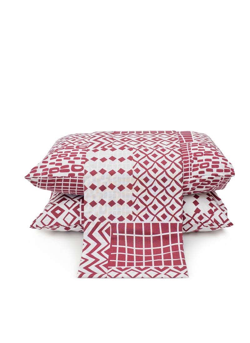 Home of linens طقم سرير مطبوع - 3 قطع لسرير فردي - 1 ملاية (180سم*260سم) + 2 كيس مخدة (50سم*70سم) - قطن مخلوط - نوماد  - Image 1