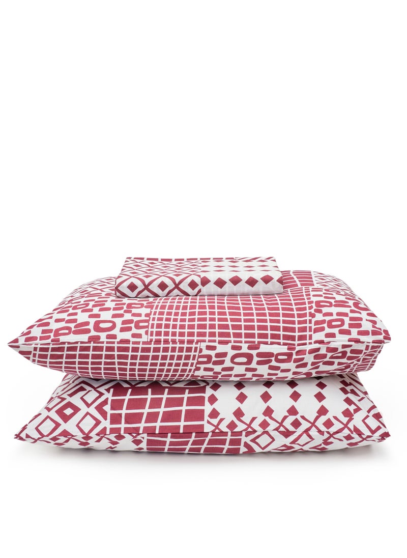 Home of linens طقم سرير مطبوع - 3 قطع لسرير فردي - 1 ملاية (180سم*260سم) + 2 كيس مخدة (50سم*70سم) - قطن مخلوط - نوماد  - Image 2