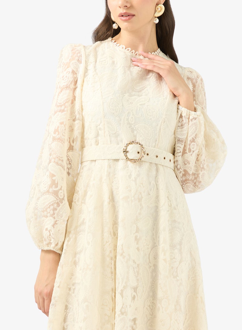 Khizana Lace A-line Dress - Image 3