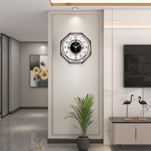 AVVIC MART Wall Clock Stylish Metal Analog Wall Clock for Living Room, Bedroom, Office, Kitchen, Home and Hall | Antique Fancy Big Size Modern Wall Watch (Black(ST-26), 40 CM) - Image 3