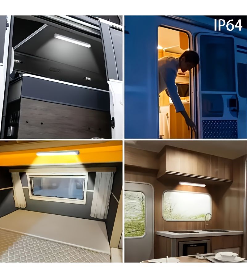 Yellow LED Motion Sensor Cabinet Light 2Pcs 3 94 Inch USB Rechargeable Magnetic Wireless Night Light For Kitchen Wardrobe Bookcase Under Cabinet Bedroom Corridor RV - Image 4