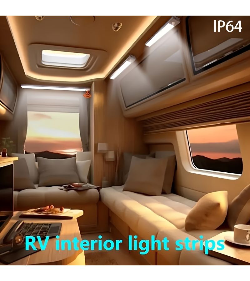 Yellow LED Motion Sensor Cabinet Light 2Pcs 3 94 Inch USB Rechargeable Magnetic Wireless Night Light For Kitchen Wardrobe Bookcase Under Cabinet Bedroom Corridor RV - Image 3