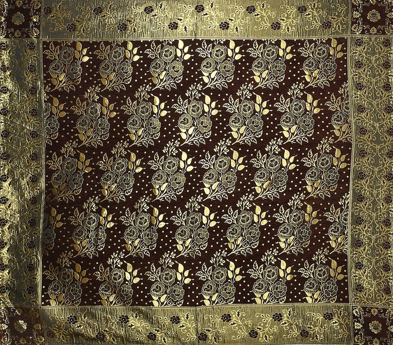 jayvaam Velvet Queen Size Bedsheet Set, 3 Piece Jaquard Weaved Long Life bedsheet with 2 Pillow Covers, Coffee Colour (Cream) - Image 2