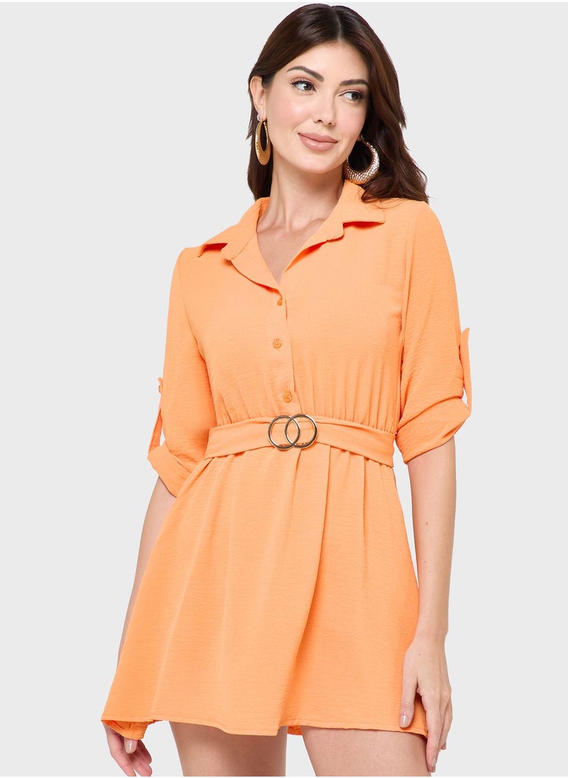 boohoo Belted Shirt Dress  - Image 1