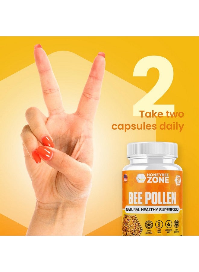 هوني بيزون مكمل غذائي من حبوب لقاح النحل من HONEYBEEZONE، حبوب لقاح نحل خام طبيعية 100% في كبسولات نباتية، حبوب لقاح مخمرة، فيتامينات متعددة، غذاء خارق من البروبيوتيك، بروتينات حيوية، أحماض أمينية، دعم مناعي وطاقة، 60 كبسولة حبوب لقاح - Image 3