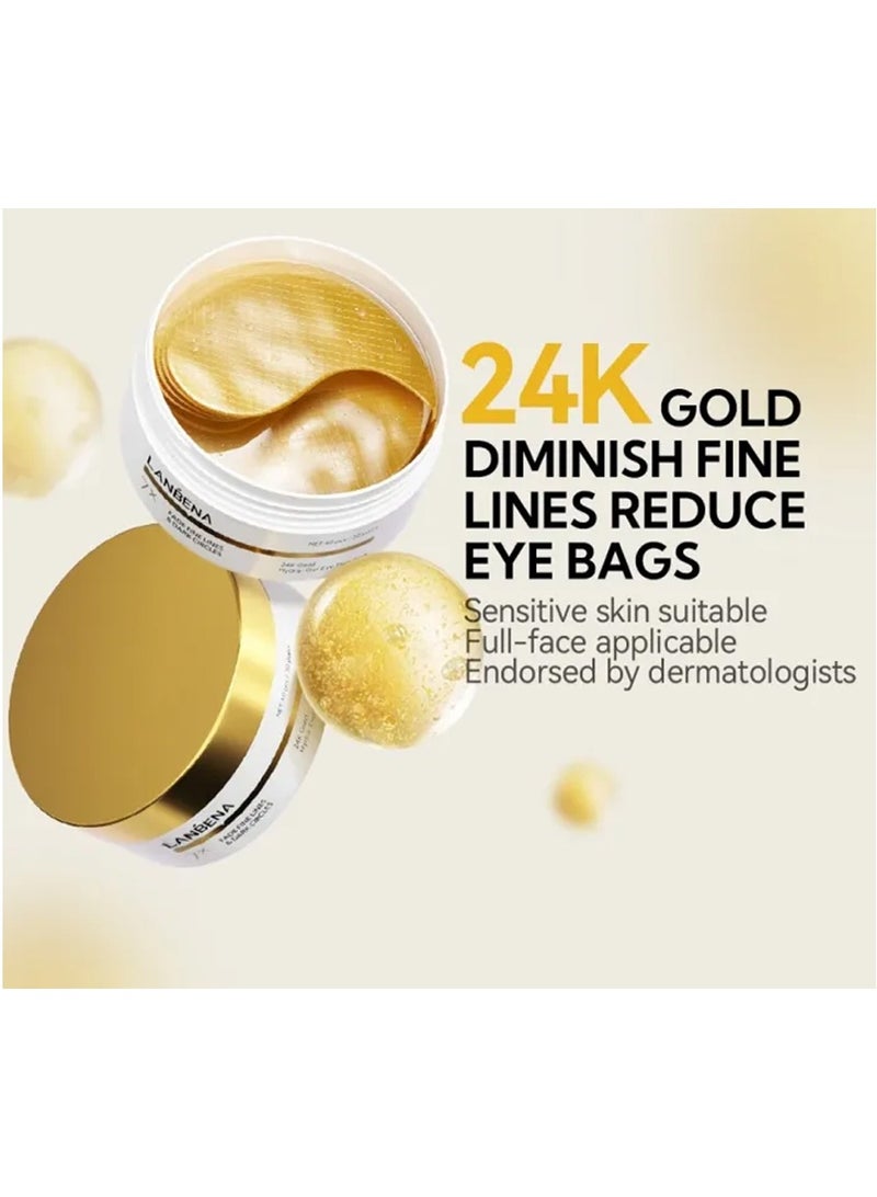 Lanbena 24K Gold Hydra-Gel Eye Patches 60Pcs/30Pairs - Image 2