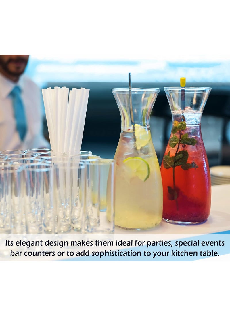Estilo Estilo Glass Carafe 1 Liter With Lid For 1 Liter 2 Water Juice Serving Tall Narrow Neck Design 33oz Set of 2 Clear  - Image 3