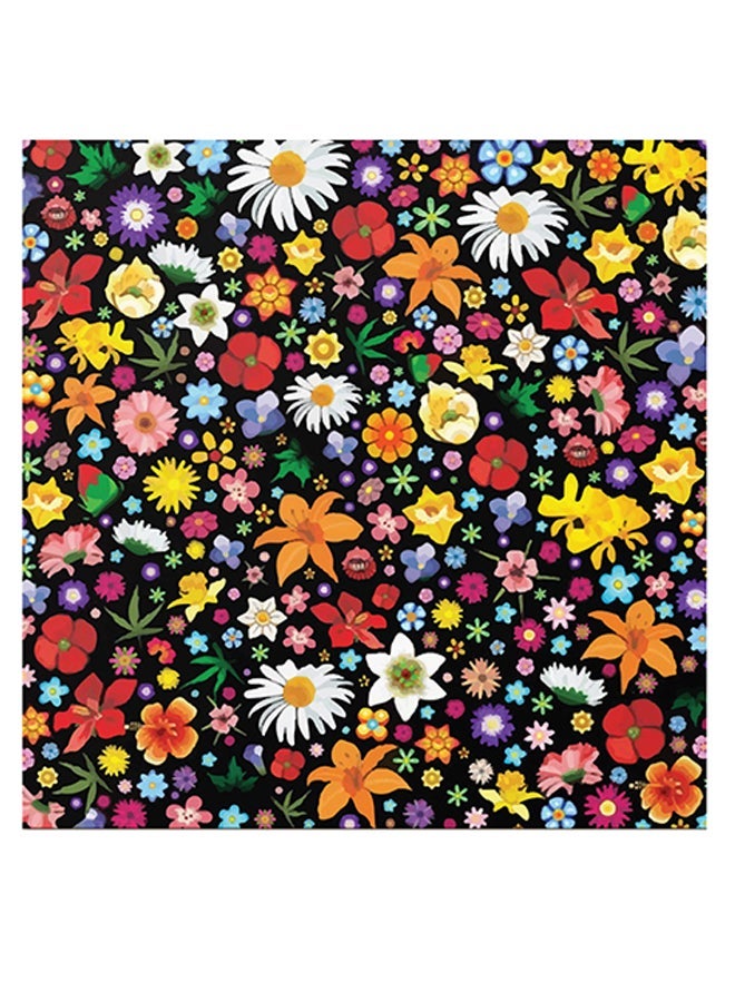 RYN Flowers Themed Printed MDF Wall Art Multicolour 30x30cm - Image 1