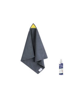 Loukin Magnetic Whiteboard Cleaning Cloth, Dry Erase Cleaning Cloth For Classroom, Home And Office Use, Reusable And Washable, Gray, 12" X 12" - One Bottle Of 3.4 Fl Oz Whiteboard Cleaner Included  - Image 1