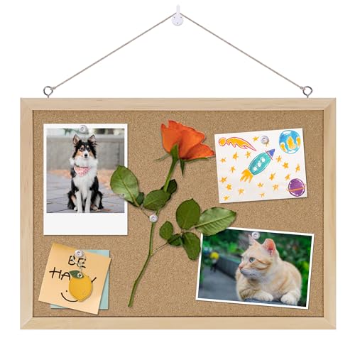 DAHAPYBOO Cork Board Bulletin Board,11x15 Cork Board for Office with Pin Oak Wood Boards,Hanging Corkboards for Office Home School Message Board or Vision Board Decoration. - Image 1