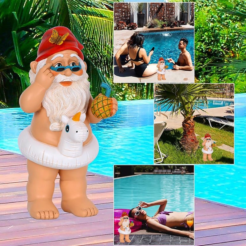 Mood Lab Garden Gnome with Unicorn - Funny Gnome Statue - 9 Inch Tall Lawn Figurine - for Outdoor or House Decor - Image 4