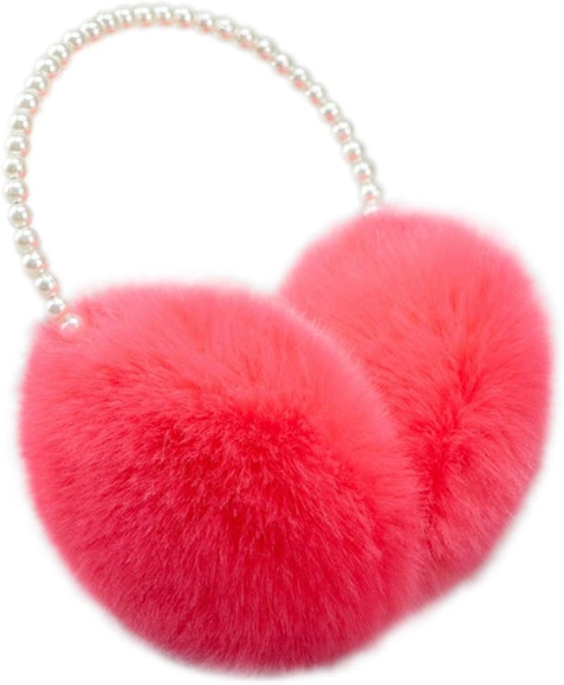 RONRONS Women Soft Plush Earmuffs Outdoor Warmers with Pearl Headband - Image 1
