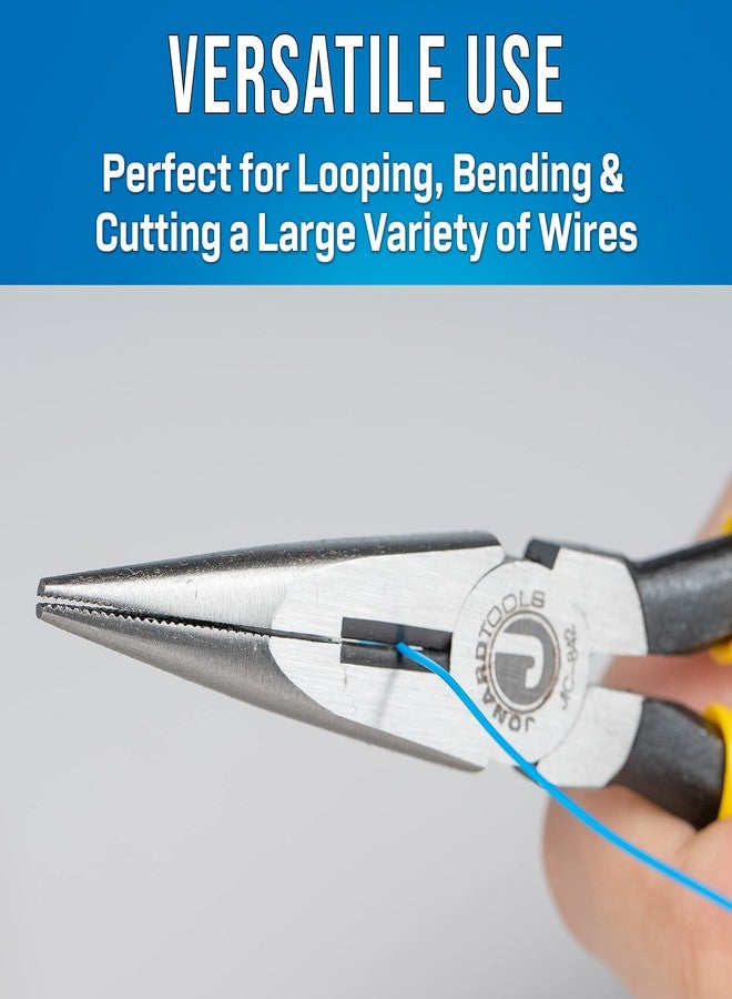 Jonard Tools JIC-842 Telecom Long Nose D Type Pliers with Yellow Handles, 6-3/4" Length - Image 2