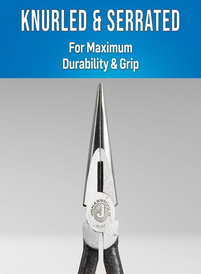 Jonard Tools JIC-842 Telecom Long Nose D Type Pliers with Yellow Handles, 6-3/4" Length - Image 4