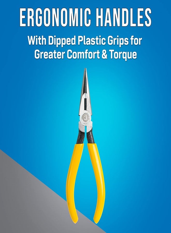Jonard Tools JIC-842 Telecom Long Nose D Type Pliers with Yellow Handles, 6-3/4" Length - Image 5