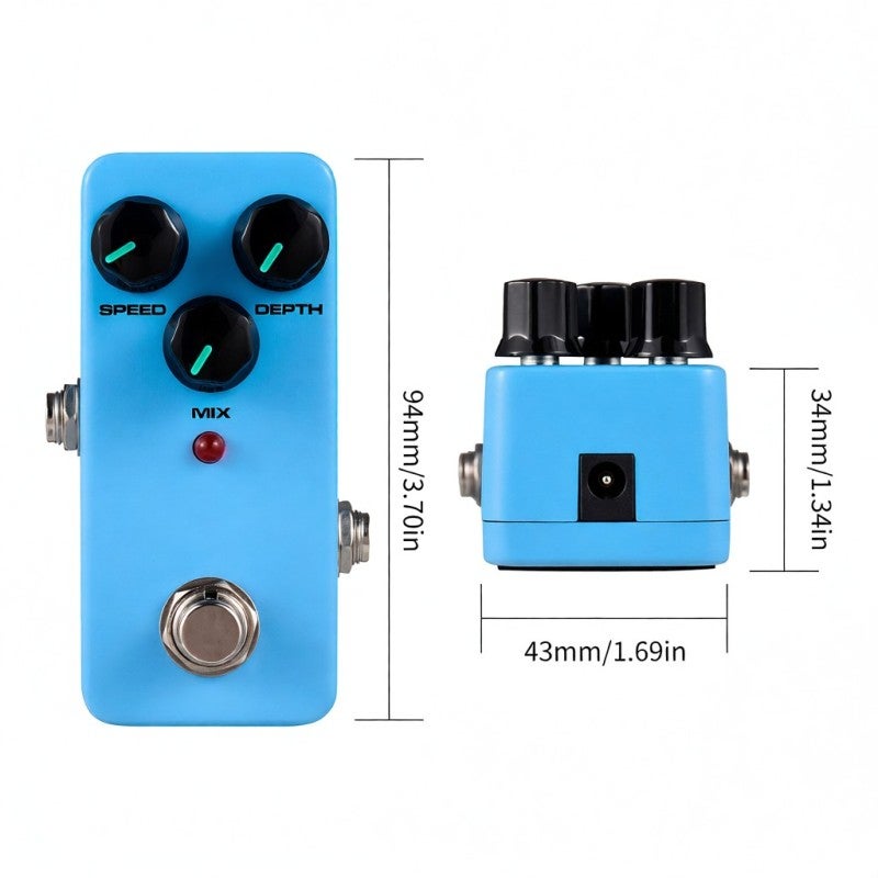 KOKKO Guitar Effect Pedal: Blue Full Metal Shell, Warm Analog Chorus Sound - 3 Functional Knobs, Mini Palm Size for Electric Guitar - Image 4