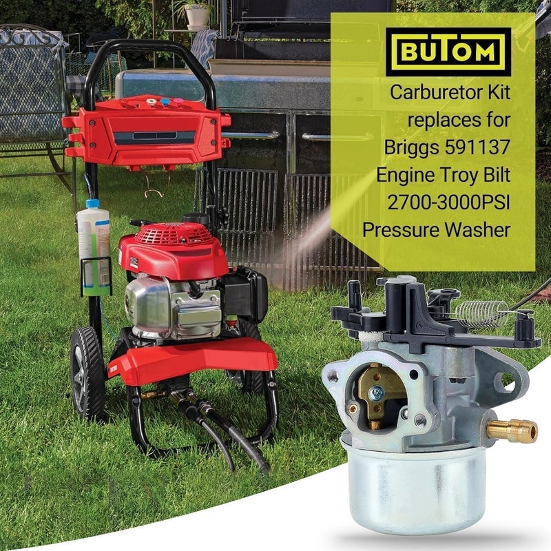 Butom 591137 Carburetor with Gasket and Fuel Filter for Lawn Mowers - Image 2