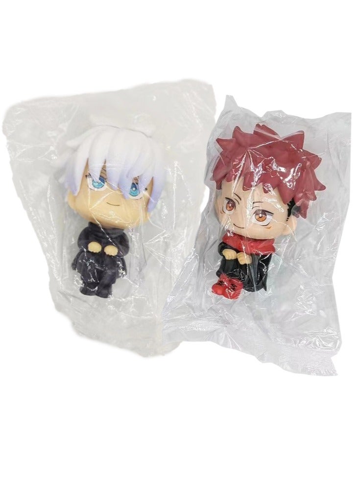 2-Piece Anime Jujutsu Kaisen Action Figure Set, Gojo Satoru Action Figure,Itadori Yuji Action Figure,Anime Figure Toy Collection Set Suitable for Car and Table Decoration