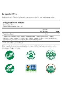 global healing center Global Healing Usda Organic Prostate Health Supplements With Saw Palmetto For Men Potent Dht Blocker Supports Urinary Bladder Control Frequent Urination Relief Reduces Bathroom Trips 2 Fl Oz  - Image 3
