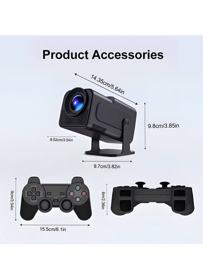 AL RAID - AL RAID HY320 Native 1080P Smart Projector with 4K Support, 300 ANSI Lumens, WiFi 6 & Bluetooth 5.0, Auto Keystone, Android 11, Portable Mini Gaming Projector for Home Theater, Outdoor, 180" Screen - Image 1