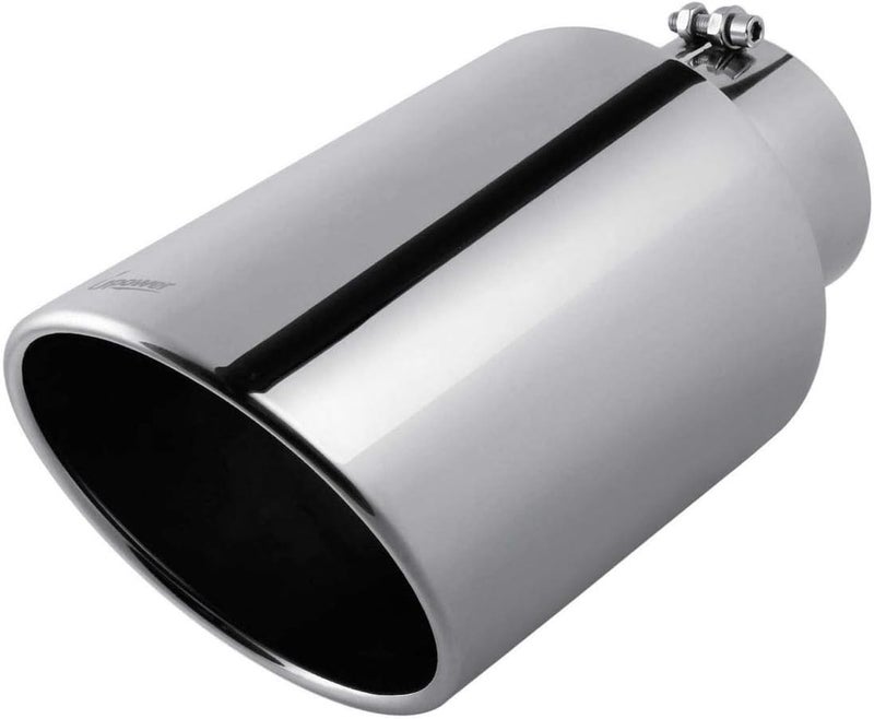 U-Power 5" to 8" Diesel Exhaust Tip Universal Trucks Car Chrome 5 In Inlet 8 In Outlet Exhaust Tip 15" Long 5 x 8 x 15 Inch Diesel Tail Pipe Stainless Steel Polished Bolt/Clamp On - Image 1