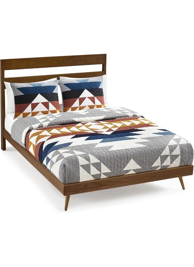 Pendleton - PENDLETON 29272 Explorer King-California King Quilt Set Soft Cotton Bed Cover Rustic Home Decor Bedspread Luxury Coverlet Set Cozy Lightweight Quilt and Pillow Shams Set, King, Grey - Image 1