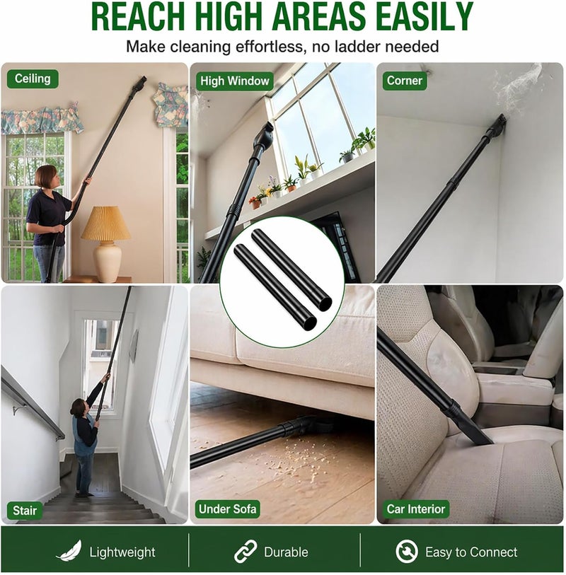 Honoson 1.25 Inch Extension Wand - Black Vacuum Attachments and Accessories Compatible With Shop Vac - Replacement Tubes Extend to 14.6 Inch Long (4 Pack) - Image 4