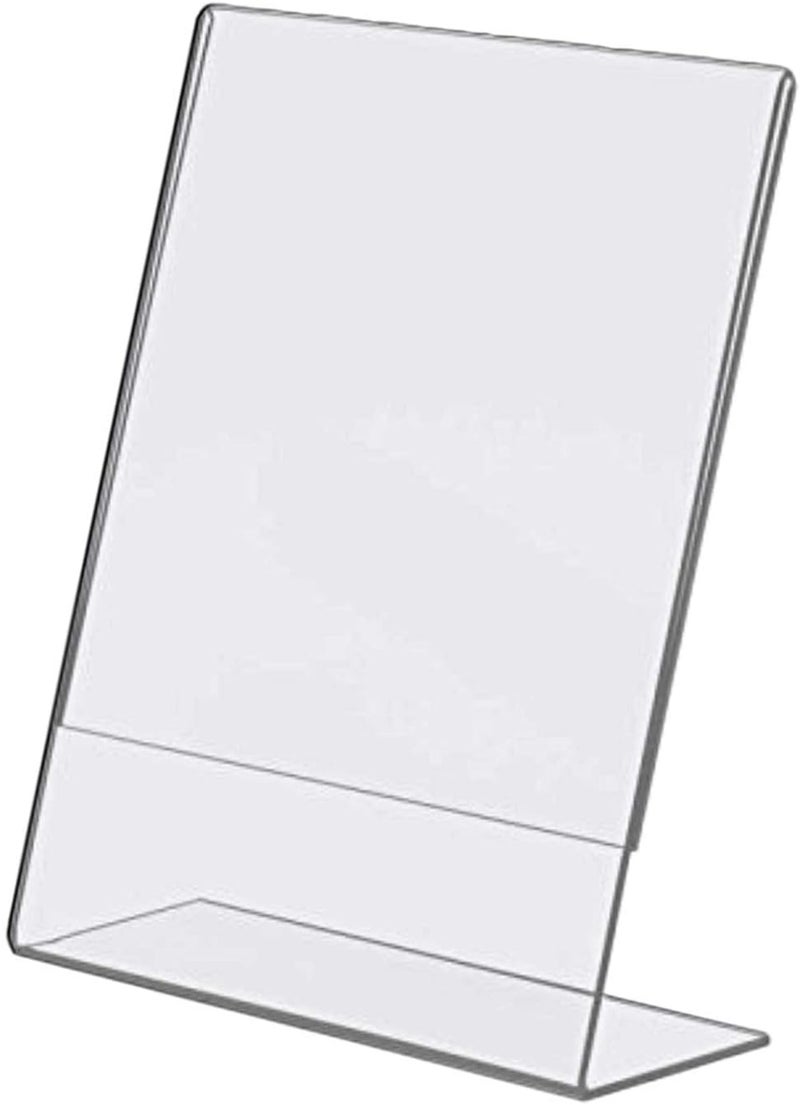 Rasper A6 Acrylic QR Code Display Stand Paper Holder and Sign Holder L Shape Display Stand Acrylic Menu Holder Display Stands Tent Card Holder (A6, Portrait) 6x4.25 Inches, 3MM Cast Acrylic - Image 1