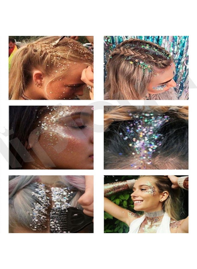 Melemando Body Glitter Stick 7 Colors Holographic Mermaid Sequins Chunky Face Glitter Stick Singer Concerts Or Music Festival Rave Glitter Makeup For Facebodyhaireyeslip (0.56 Oz 02 Gold) - Image 4