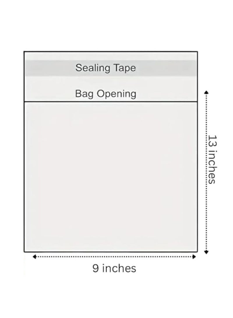 Terabyte 9 x 13 inches Clear Resealable Poly Mailers Bag, [100 Piece] Self-Sealing Plastic Cellophane Cello Bags for Packaging, Clothing, Pants, A4 Documents, Photos - Image 2