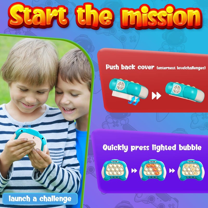 ألعاب "Pop It Pro" المحمولة للسفر للأطفال، ألعاب التهوية الإلكترونية للأولاد والبنات، هدية لعيد الميلاد أو عيد المسيح للأولاد في سن 3-8 سنوات، لعبة "Pop It" المضيئة وألعاب التهوية للشباب البالغين من 8 إلى 12 سنة - Image 3