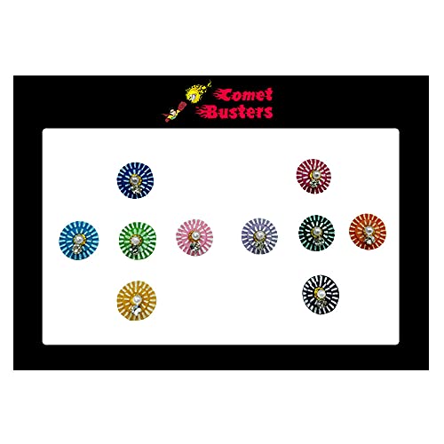 Comet Busters Round Fancy Multicolor Bindi (BIN533)(8mm) - Image 4
