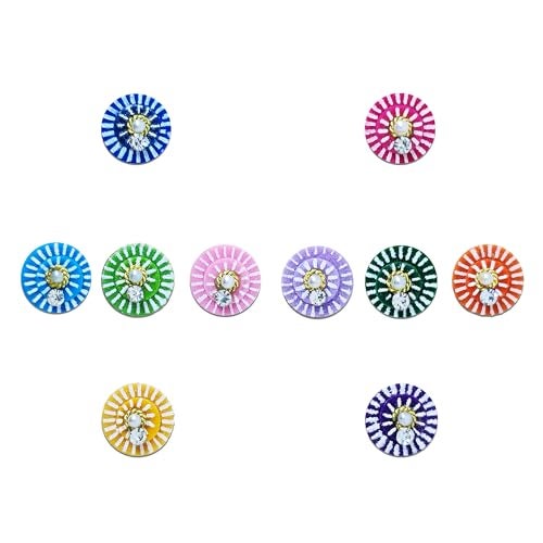 Comet Busters Round Fancy Multicolor Bindi (BIN533)(8mm) - Image 1