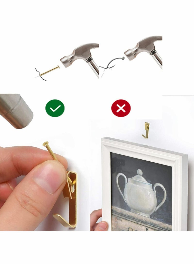 Y&D Picture Hanging Hooks, 80Pcs Photo Hooks With Nails, for Hard walls kit Frame Photo, Frame, Mirror, Clock, House Decoration - Image 4