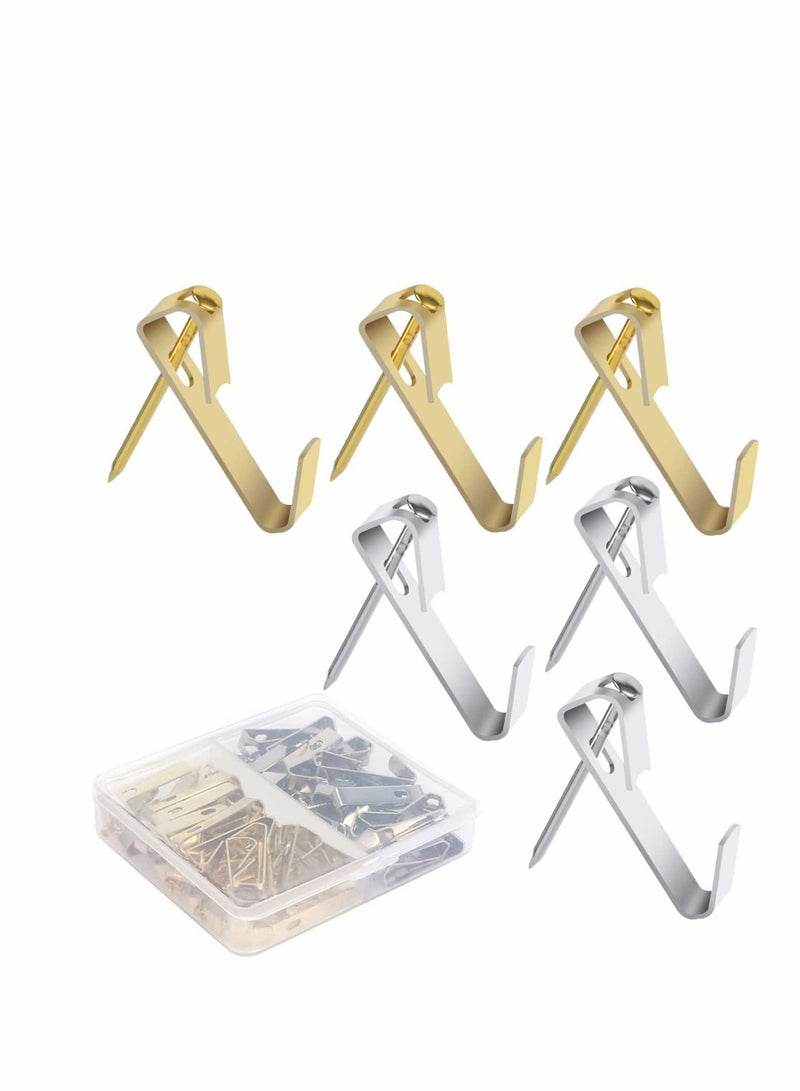 Y&D Picture Hanging Hooks, 80Pcs Photo Hooks With Nails, for Hard walls kit Frame Photo, Frame, Mirror, Clock, House Decoration - Image 1