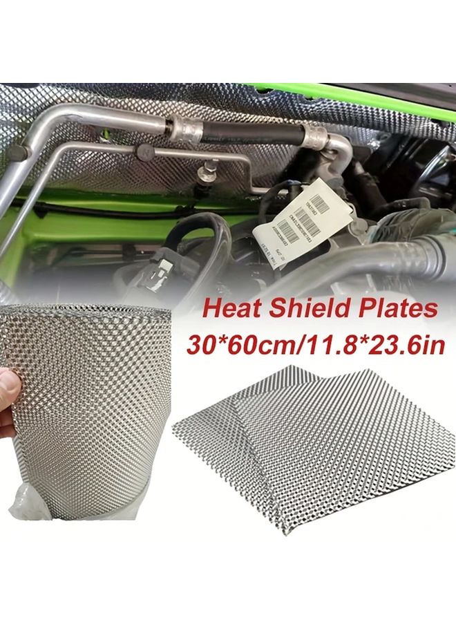 1pc Stainless Steel Heat Shield Plate 11 81x23 62 Inch For Exhaust Pipe Engine - Image 1