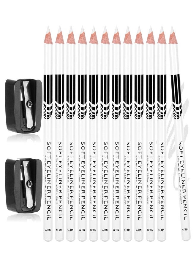 BOHUIZ 12Pcs White Barber Pencil with 2 Sharpener, Magic Hairline Pencils for Lineup Beard Shaping Beard Guide Pen Barber Chalk for Beards Hair Makeup Design for Men - Image 1
