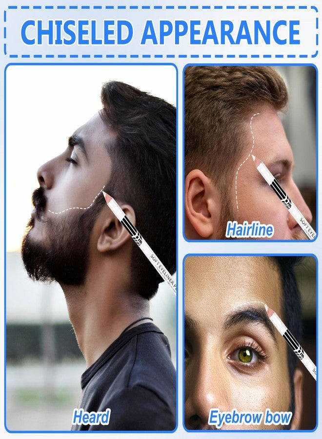 BOHUIZ 12Pcs White Barber Pencil with 2 Sharpener, Magic Hairline Pencils for Lineup Beard Shaping Beard Guide Pen Barber Chalk for Beards Hair Makeup Design for Men - Image 4