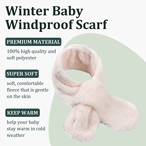 JANGANNSA Fleece Boys Girls Scarf Warm Winter Autumn Kids Collar Scarf Neck Warmer Children Scarf 1-6Y (White Cross) - Image 2