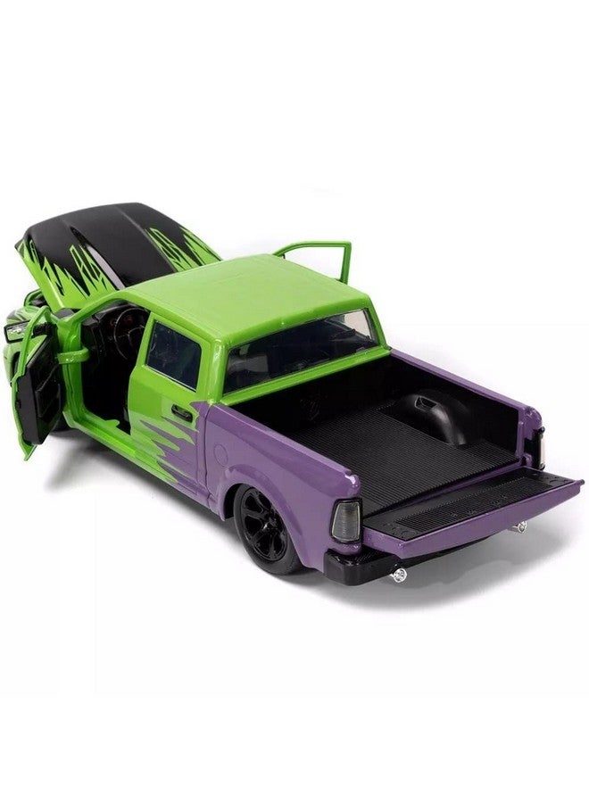Jada Toys Marvel 1:24 Dodge Ram 1500 Die-Cast Car & 2.75" Incredible Hulk Figure, Toys for Kids and Adults - Image 4