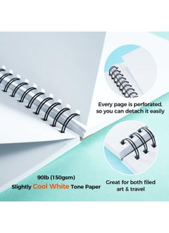 Ohuhu Ohuhu Sketchbook Bleedproof- A4, 60 Sheets/120 Pages of 150GSM Smooth Drawing Paper, A4 Large Paper Size, Double Sided Marker Pad, Spiral Bound Art Book for Alcohol Markers  - Image 5