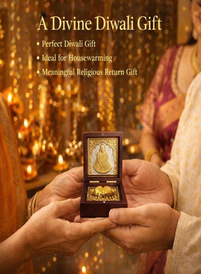 DK trades Gold Plated Khatushyam Baba Ji Pooja Box - Premium Gold Khatushyam Ji for Pooja Box| Pocket Temple Khatushyam Ji with Charan Paduka| Unique Home, Office - Image 4