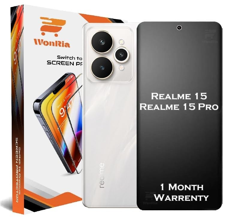 WonRia ® حزمة 1 - واقي شاشة غير لامع لجهاز Realme 15 | Realme 15 Pro 5G غشاء غير قابل للكسر | فيلم TPU غير لامع مرن | مجموعة تركيب من الحافة إلى الحافة | شفاف - Image 1
