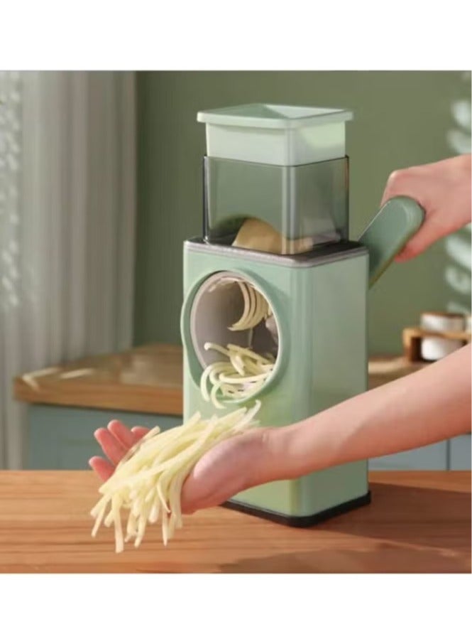 Raxoom Multifunctional Vegetable Grater Fruit Vegetable Slicer Easy Clean 4 in 1 Adjustable Handheld Vegetable Slicer Spiral Drum Slicer Assorted - Image 2