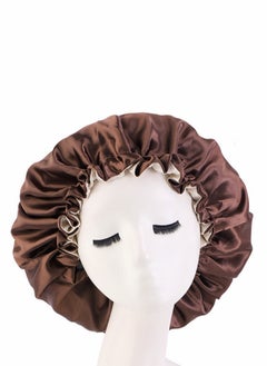 JoyousSto Women's Adjustable Reversible Satin Bonnet - Soft Double Sided Sleep Cap, hair bonnet protects Natural Hair, brown  - Image 1