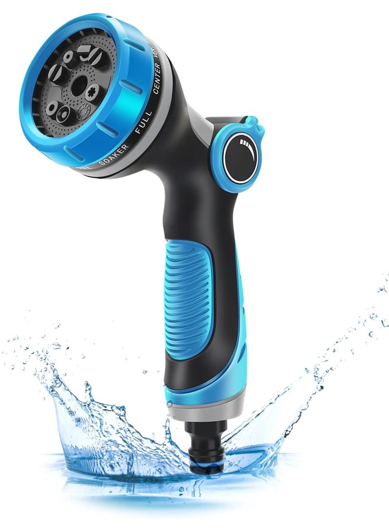 Garden Hose Pipe Spray Gun, 10 Adjustable Patterns Hosepipe Nozzle Gun with Thumb Control, High Pressure Hose Nozzle for Watering Plants, Car Washing, Pets Showering and Cleaning - Image 2
