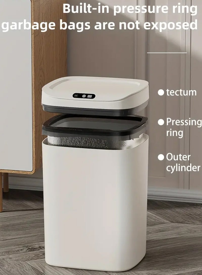 EzzySo سلة مهملات ذكية أوتوماتيكية مع إغلاق صامت - مضادة للروائح، خيارات سعة متعددة 16 لتر مناسبة للمطبخ، الحمام، غرفة المعيشة، المكتب - واجهة شحن مباشرة USB - Image 5