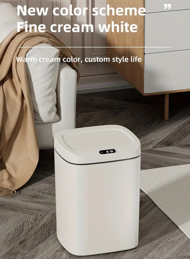 EzzySo سلة مهملات ذكية أوتوماتيكية مع إغلاق صامت - مضادة للروائح، خيارات سعة متعددة 16 لتر مناسبة للمطبخ، الحمام، غرفة المعيشة، المكتب - واجهة شحن مباشرة USB - Image 2