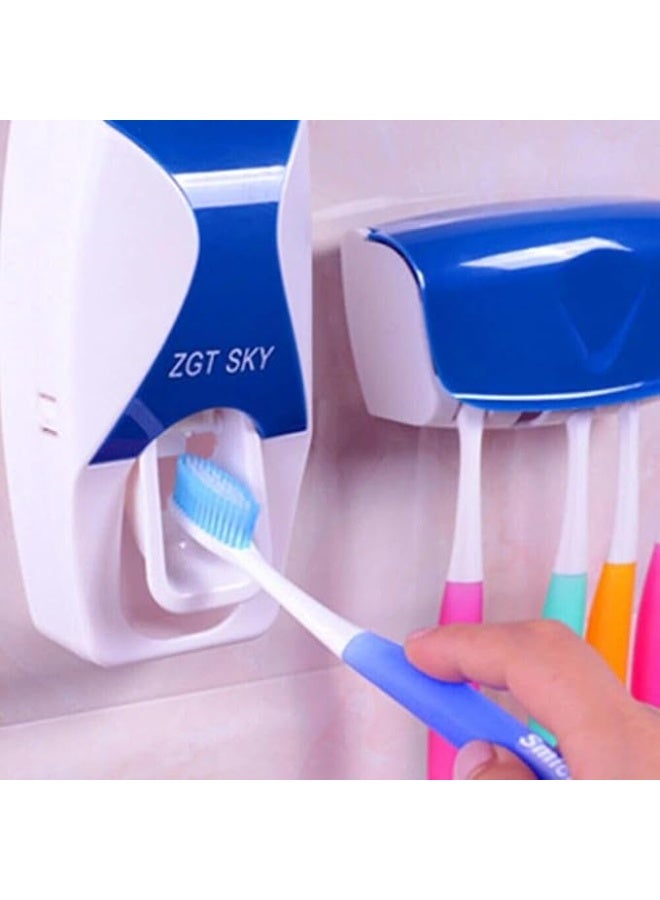 Generic Automatic Toothpaste Dispenser & 5 Toothbrush Holder - Wall Mount, Multiple Colors - Image 3
